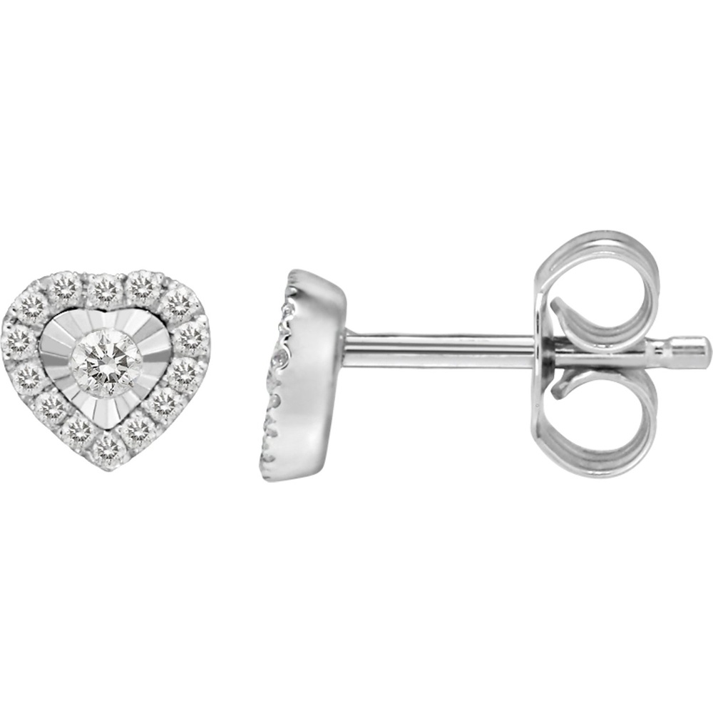 Valeria Boucles d'oreilles à fermoir à poussette 375 Or blanc Boucles d'oreilles