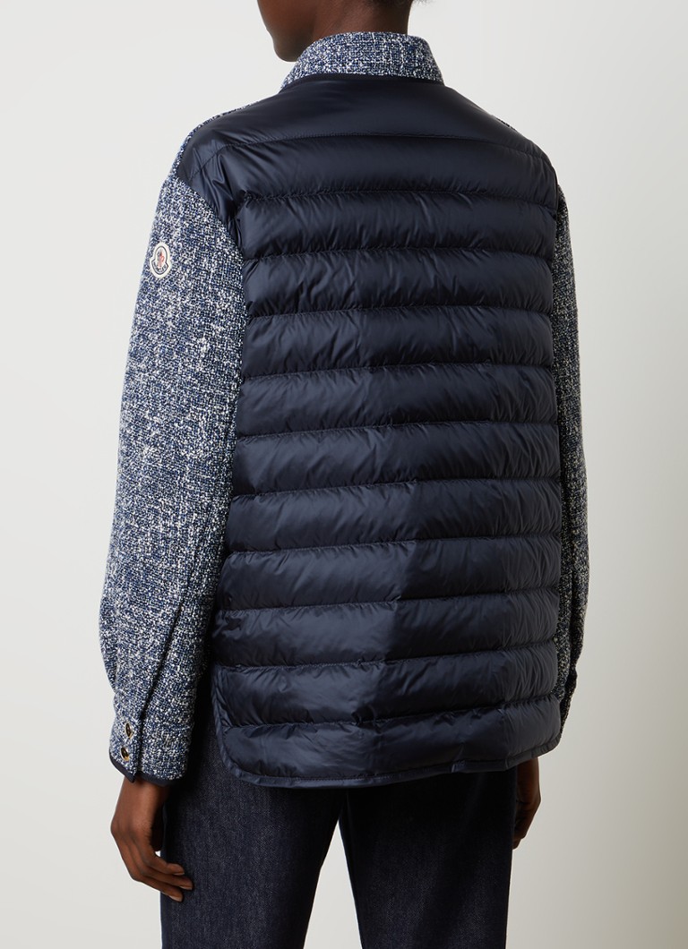 Giacca imbottita Moncler in misto lino con imbottitura in piuma d'oca