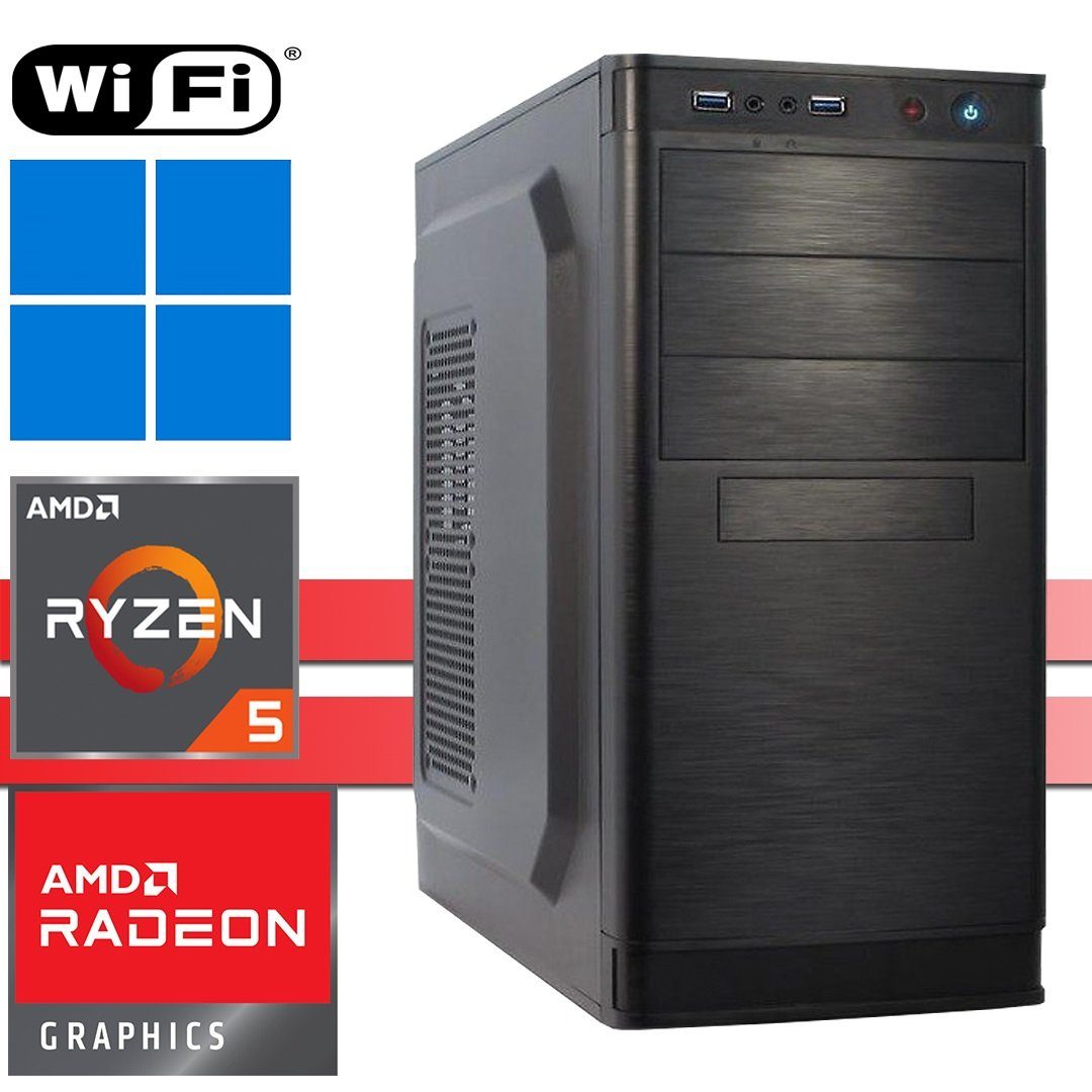 X-HARDWARE Computer 5600G, 16GB RAM, 1000GB NVMe SSD + bis zu 4TB HDD Business-PC (AMD Ryzen 5 5600G, AMD Radeon Graphics (iGPU), 16 GB RAM, 0 GB HDD, 1000 GB SSD, Luftkühlung, Windows 11 Professional, WiFi)