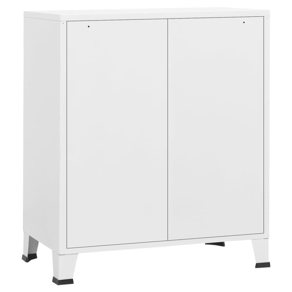 vidaXL Anrichte Industrial Kommode mit Schubladen Weiß 78x40x93 cm Metall