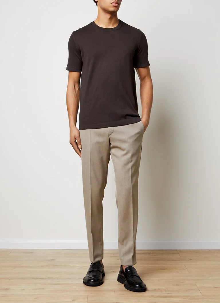 Tricou Oscar Jacobson Brian din tricot fin cu căptușeală elastică elastică