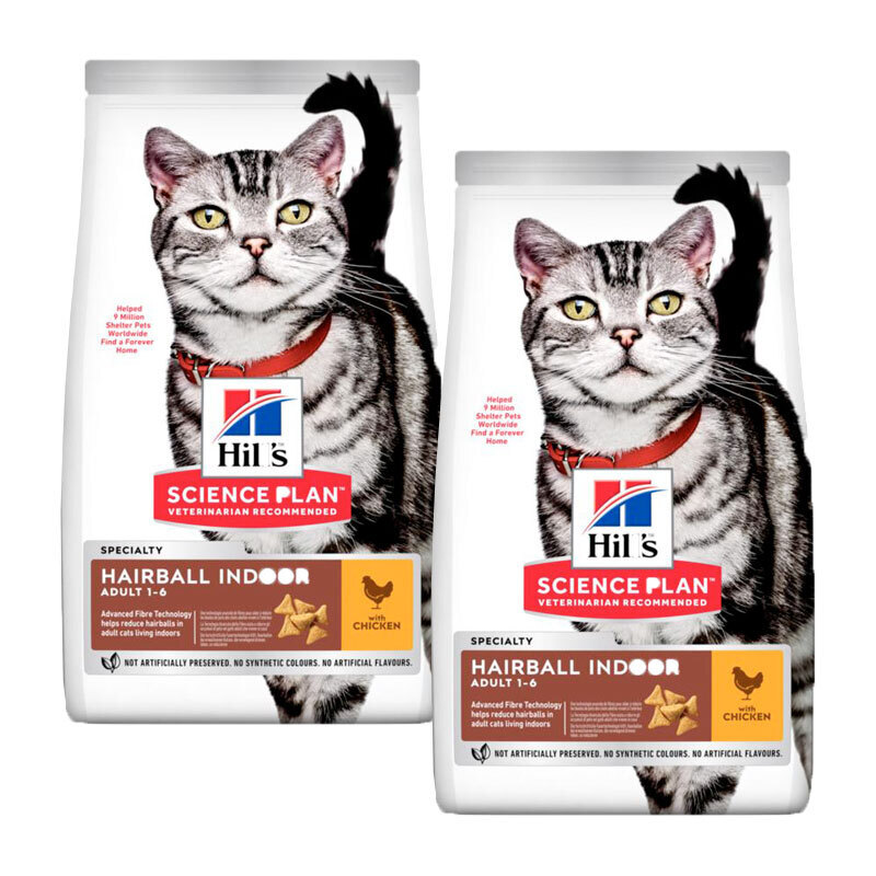 Hill's Trockenfutter Hill's Science Plan Hairball Indoor Adult mit Huhn 2x10 kg