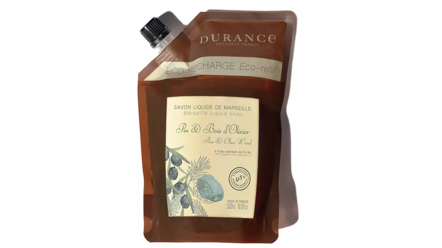 DURANCE Les Essentiels Flüssigseife Nachfüllung Kiefer & Olivenholz 500 ml