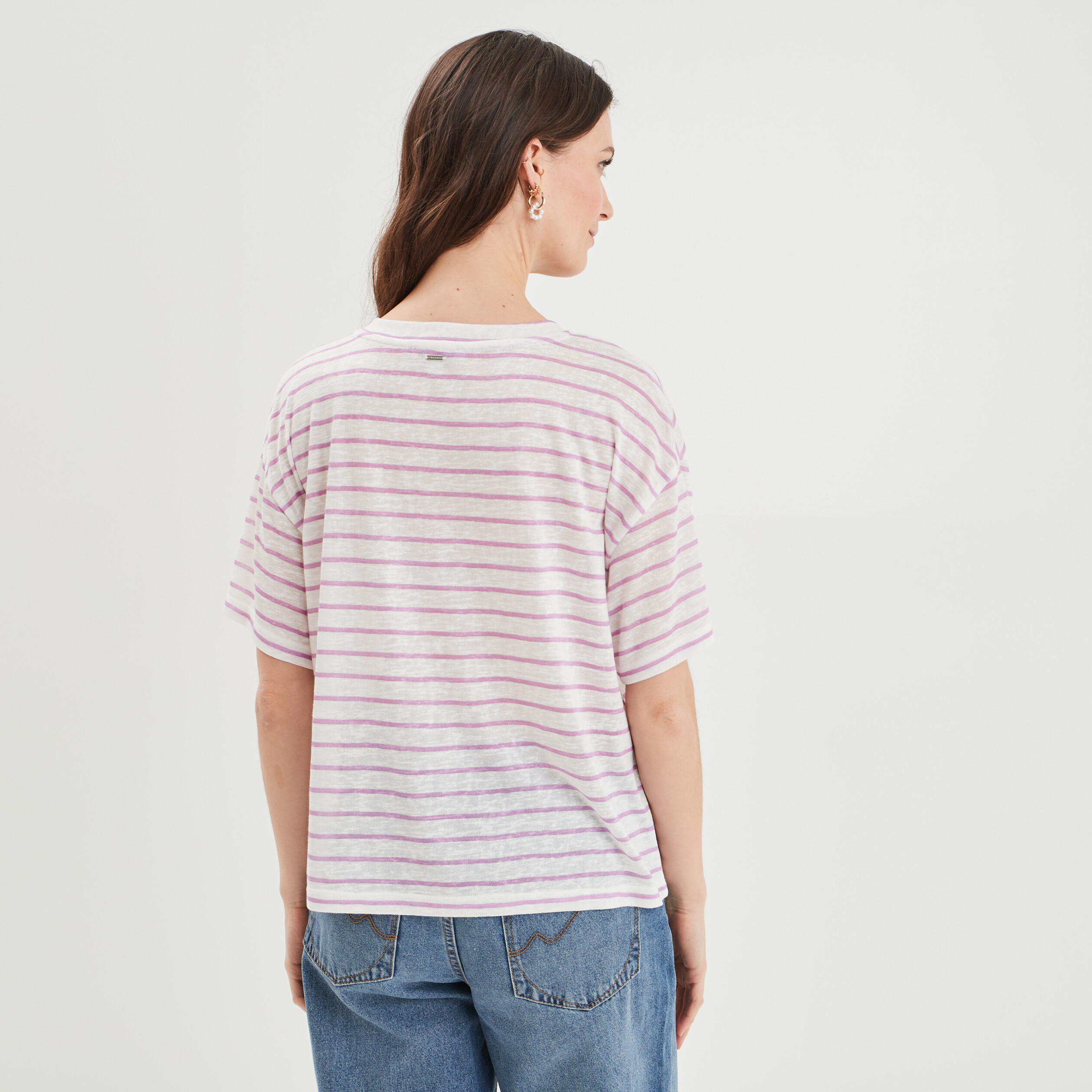 T-shirt manches courtes Creeks parme femme | La Halle