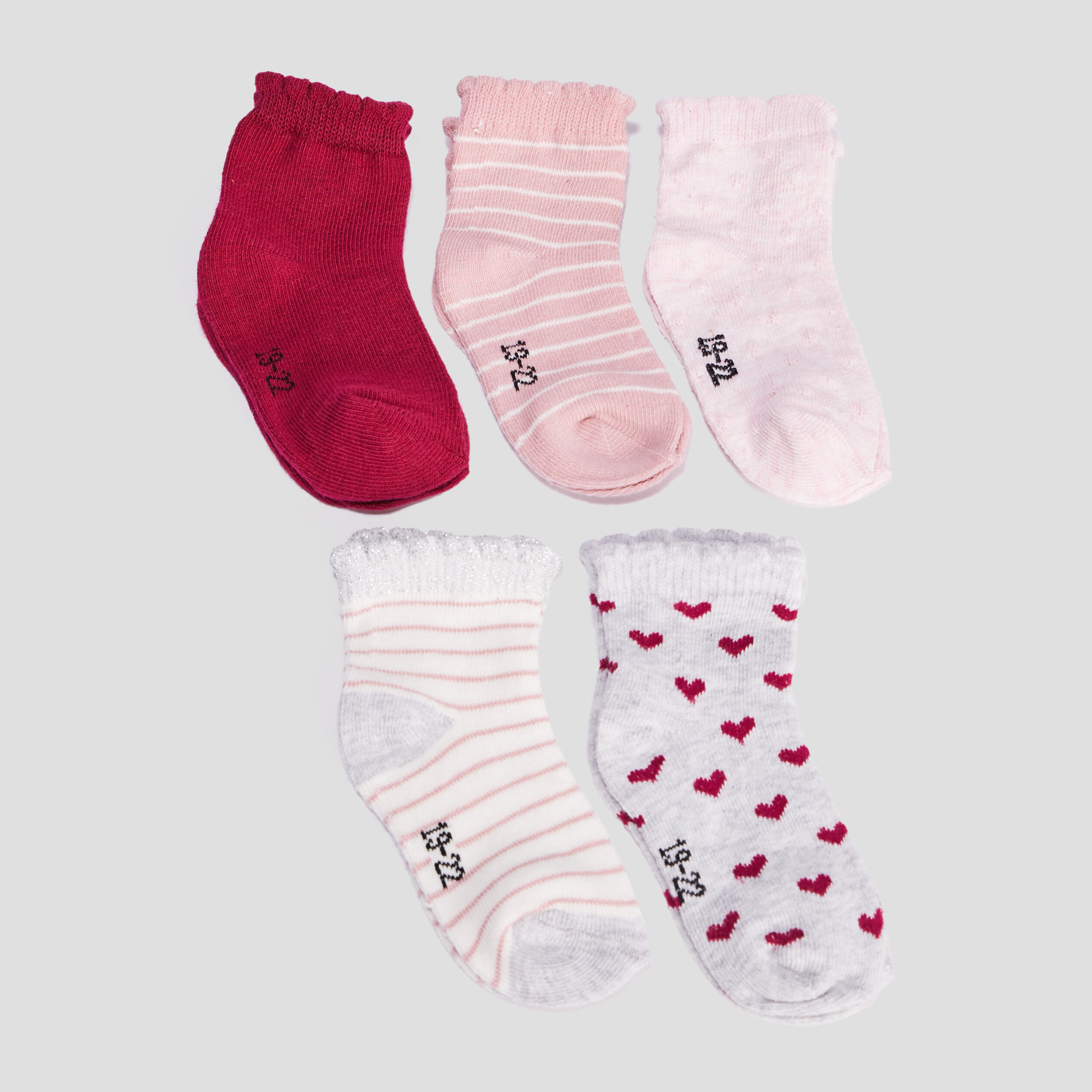Lot 5 paires chaussettes rose bébé fille | La Halle