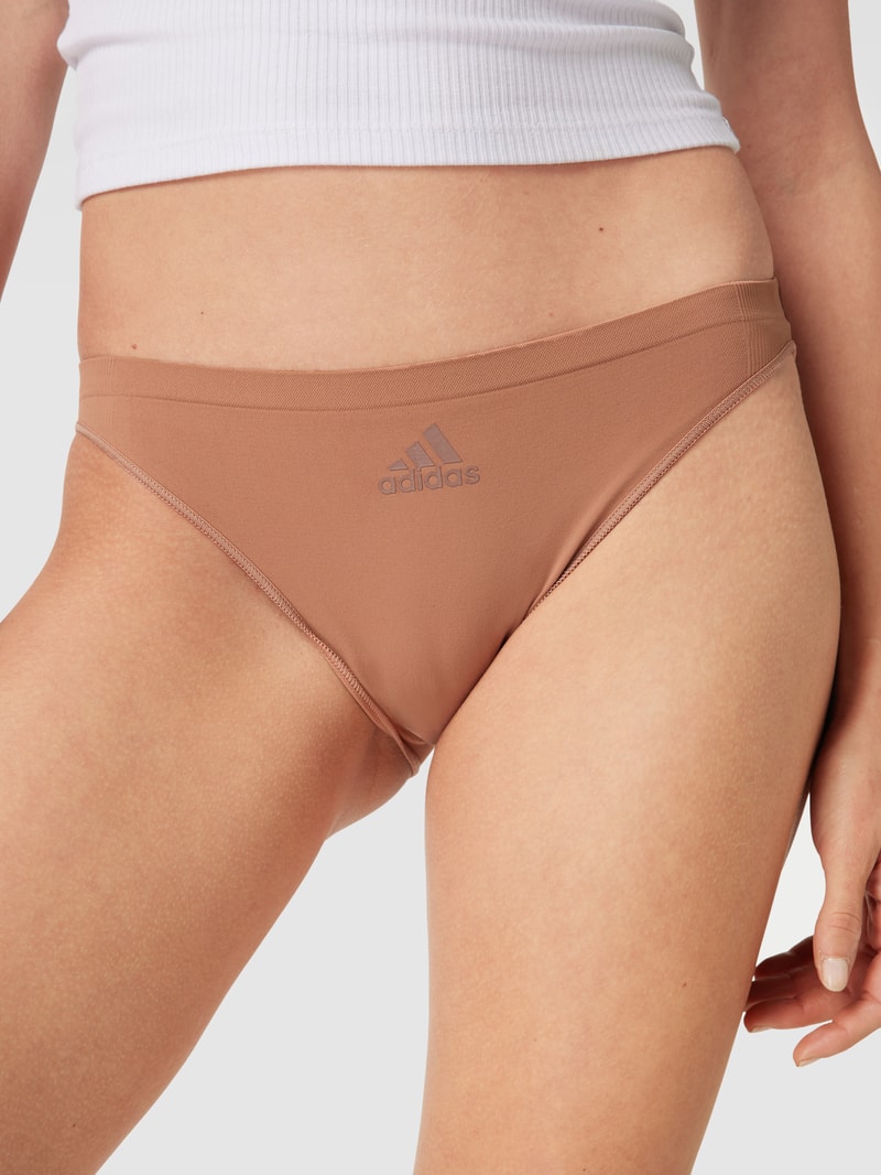 String mit Label-Print im 2er-Pack in hellbraun