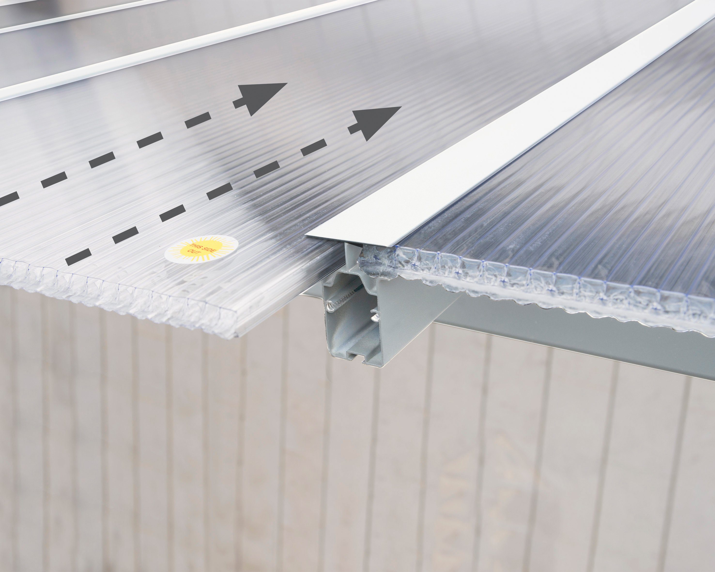 Palram - Canopia Terrassendach Olympia 3x4.2, BxT: 425x295 cm, Bedachung Doppelstegplatten, BxT: 425x295 cm