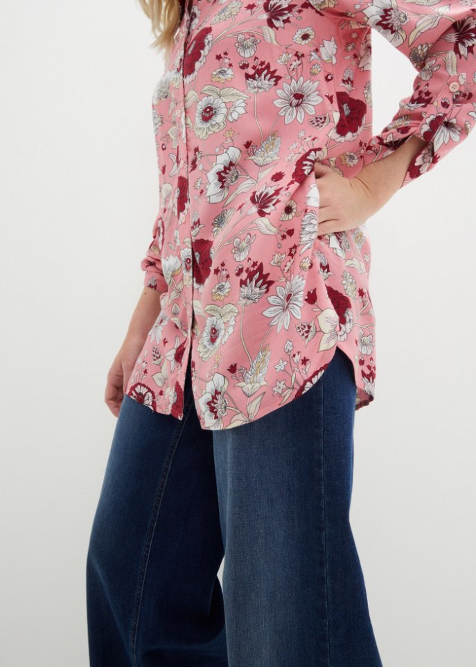 Longbluse, geblümt