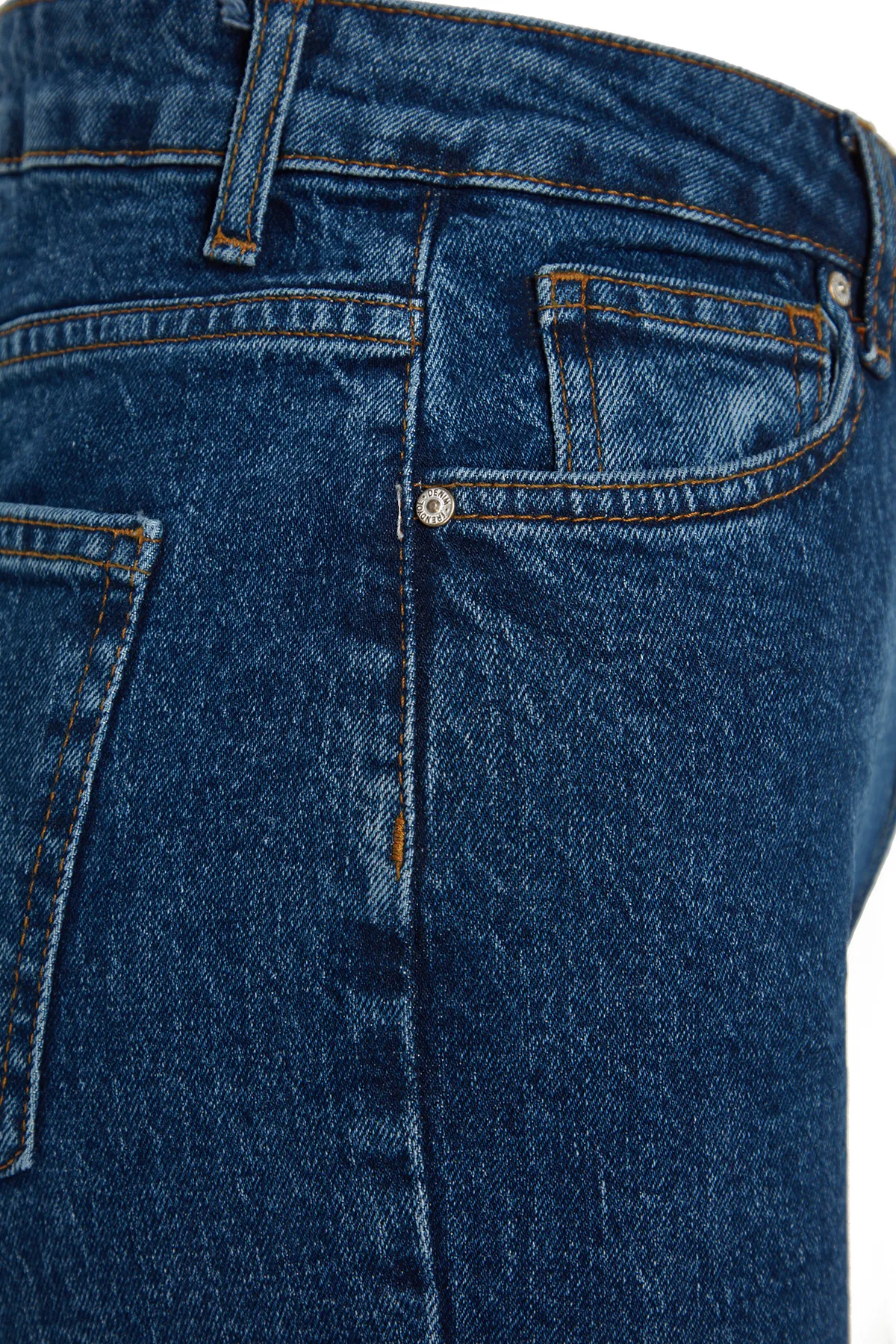Trendyol Collection  Dunkelblaue High Waist Comfort Jeans mit weitem Bein TWOAW24JE00069