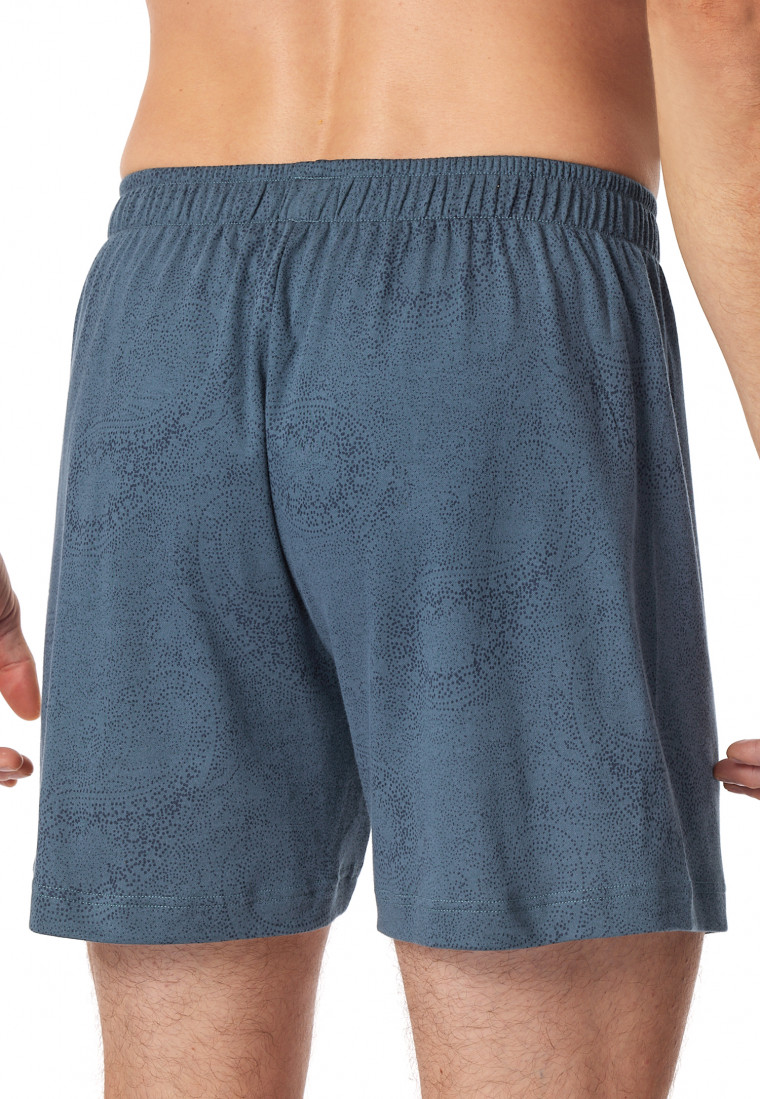 Boxershorts Interlock Paisley nachtblau - Fine Interlock