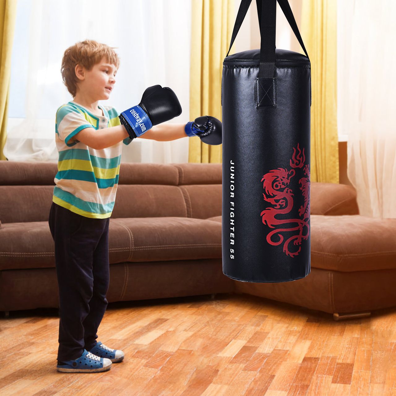 Costway 10KG Boxsack-Set mit 8oz Boxhandschuhen und Springseil