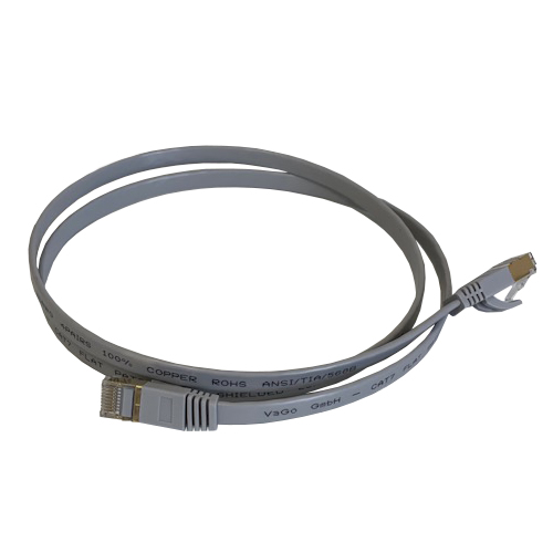 Vago-Tools CAT7 Patchkabel Netzwerkkabel grau 1m flach