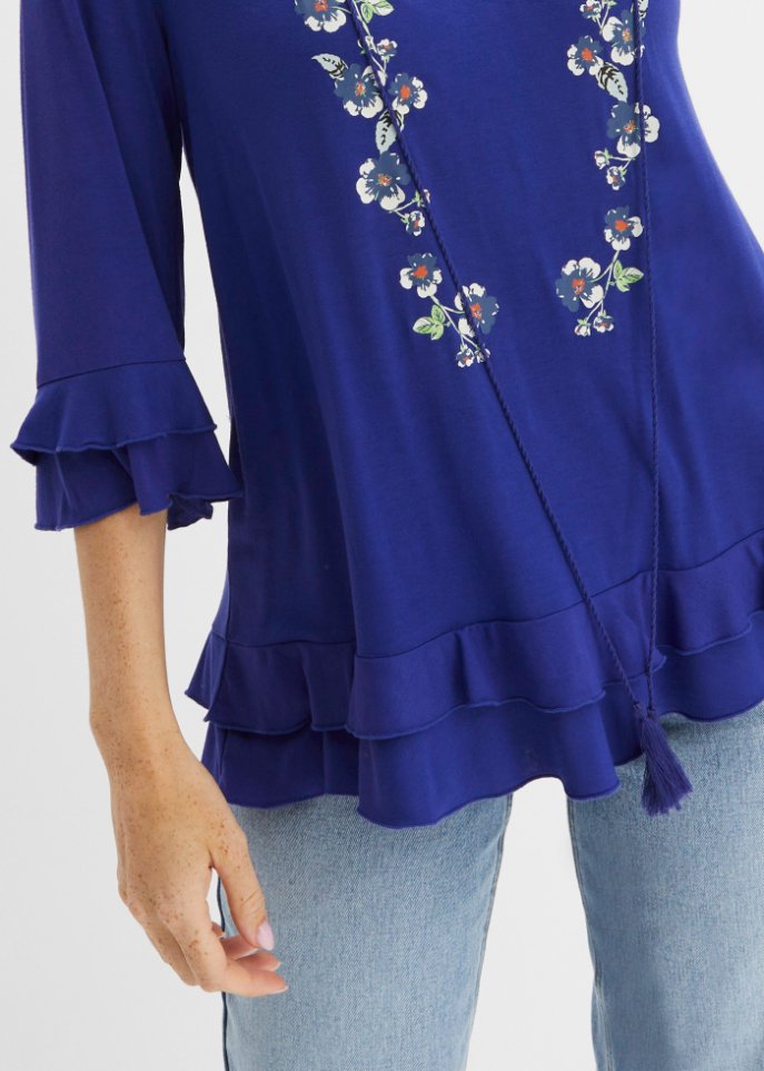 Shirt-Tunika mit Blumendruck