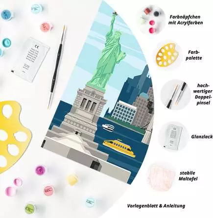 CreArt Farbenfrohes New York City - Malen nach Zahlen für Erwachsene