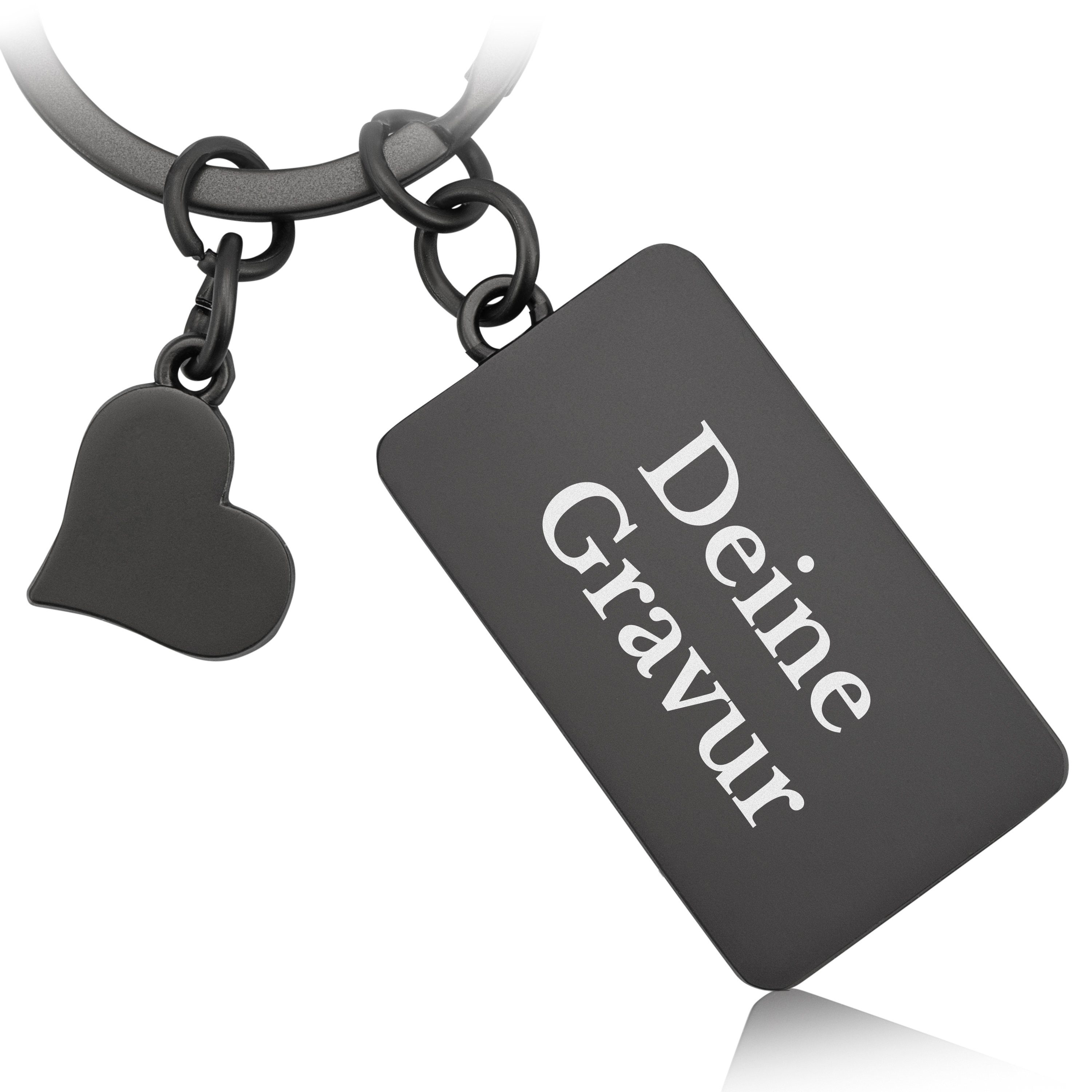 Mister Boncuk Handmade Jewelry Schlüsselanhänger mit Gravur RECTANGLY Personalisierter Schlüsselanhänger mit Gravur (Geschenke für Männer und Frauen), Personalisierbar mit Lasergravur