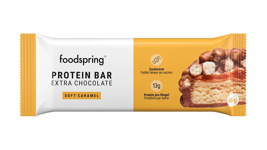 Foodspring Protein Bar Extra Chocolate Soft Caramel 45 g