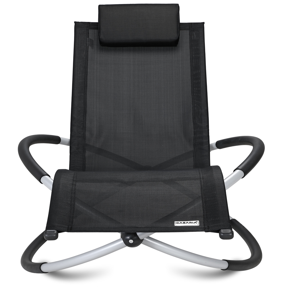Casaria Relaxliege Neapel Schwarz 170x75x82cm klappbar