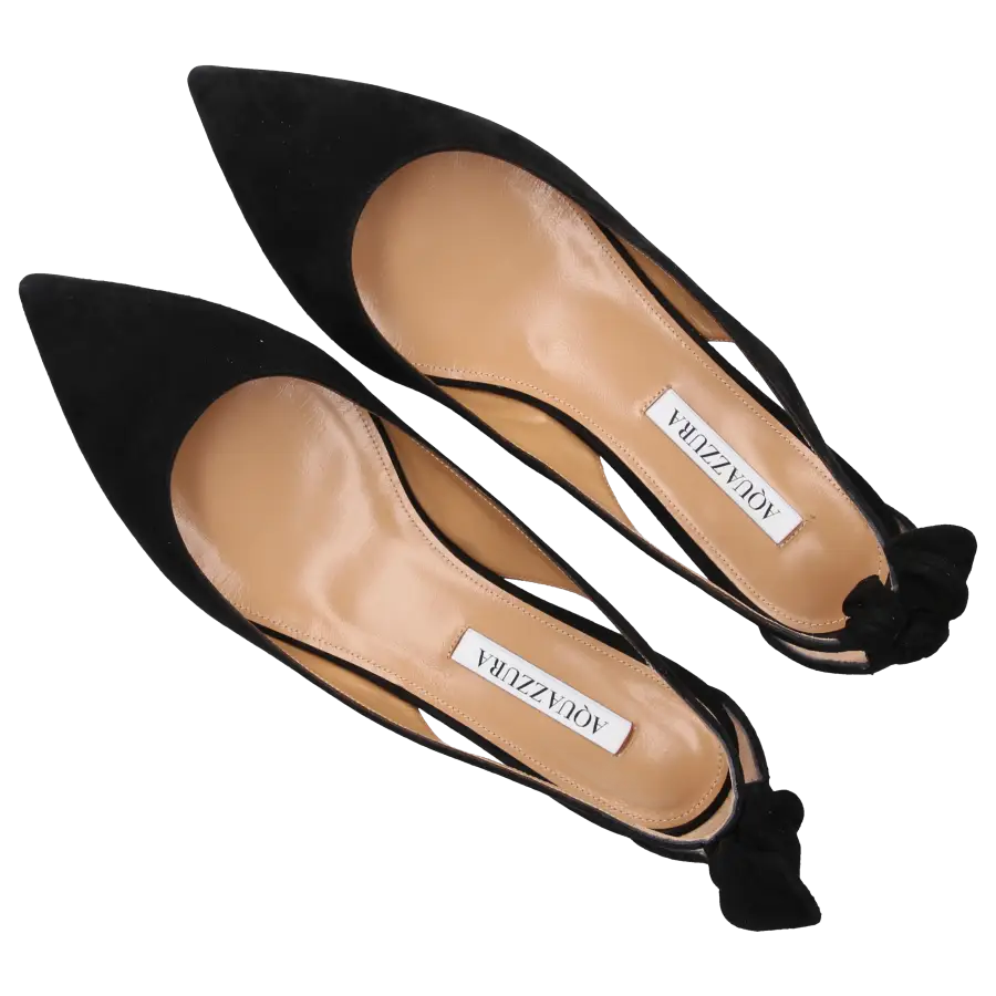 Aquazzura - Ballerinas BOW TIE 05 Veloursleder - schwarz