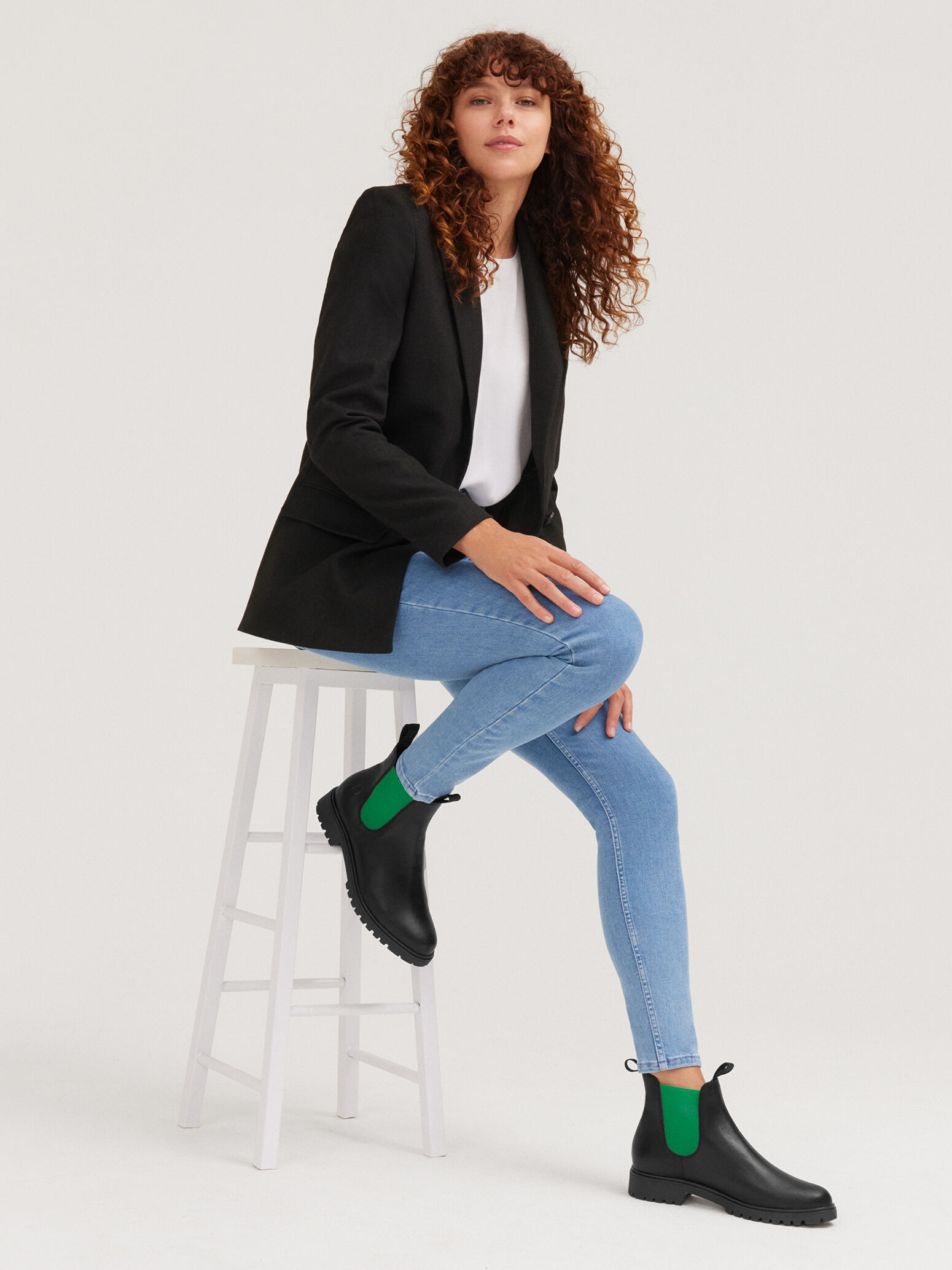 Bottine Chelsea en cuir - noir