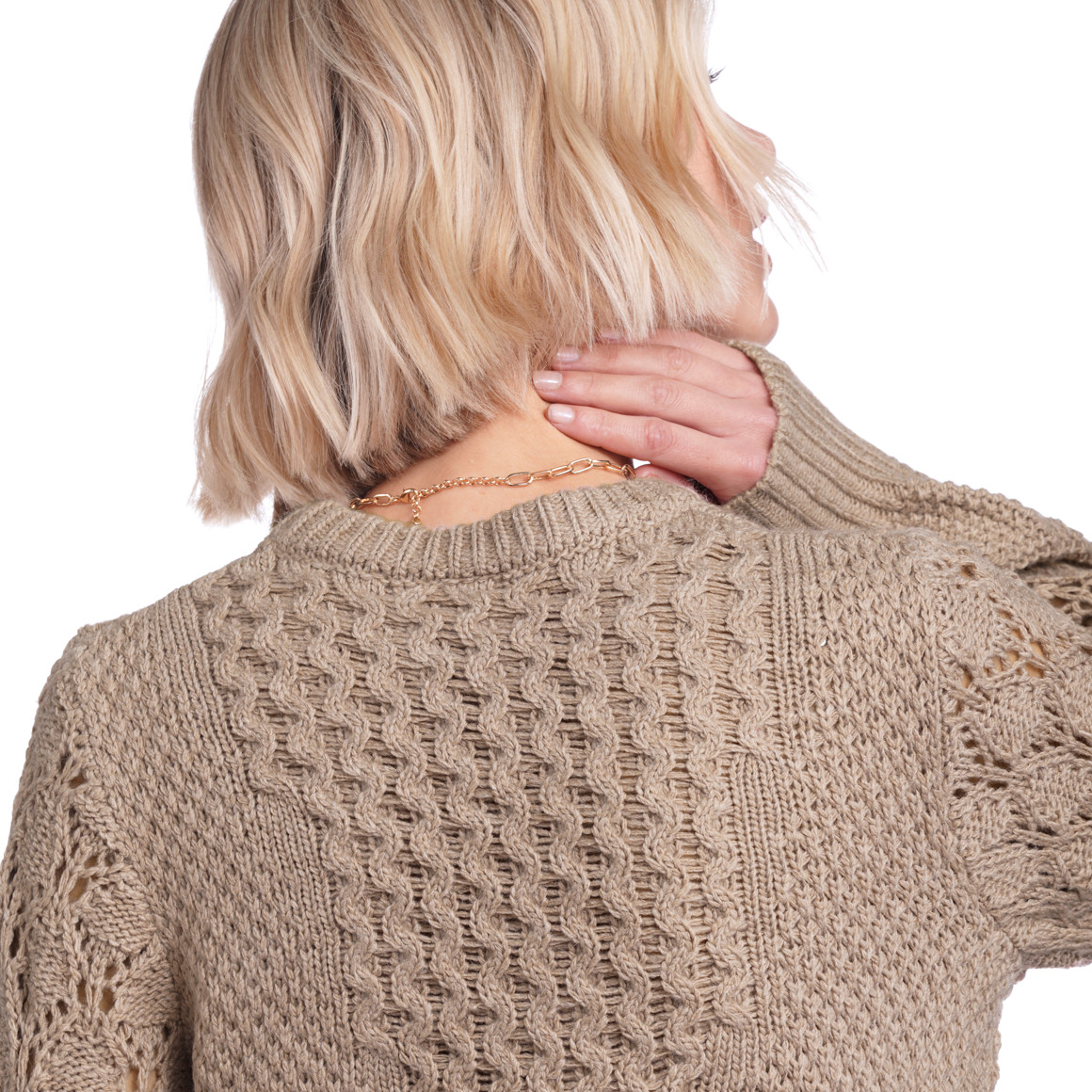 Damen Strickpullover mit Loch-Strick