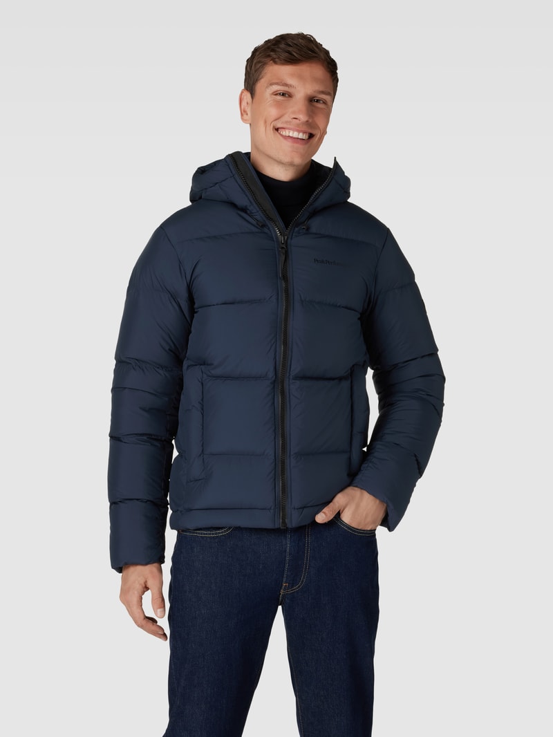 Daunenjacke mit Kapuze Modell 'Rivel' in marineblau