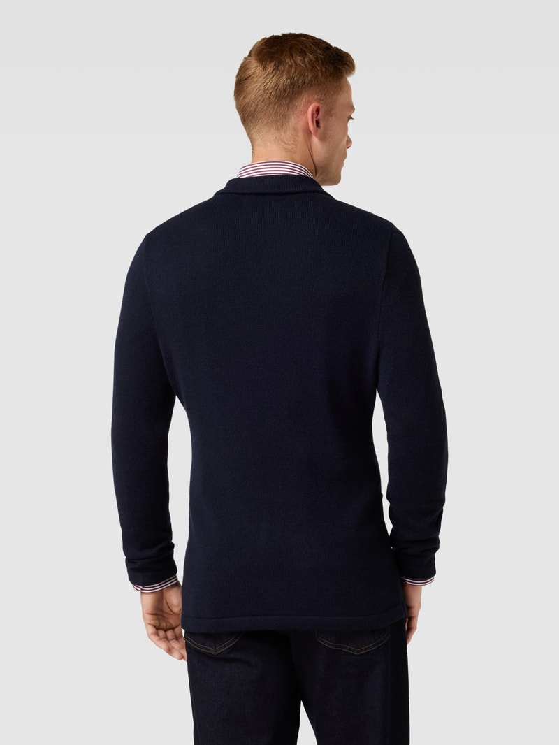 Strickjacke aus Kaschmir mit Reverskragen in marineblau