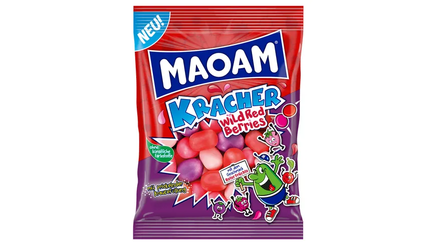 Maoam Kracher Wild Red Berries Kaubonbon-Dragees 200 g