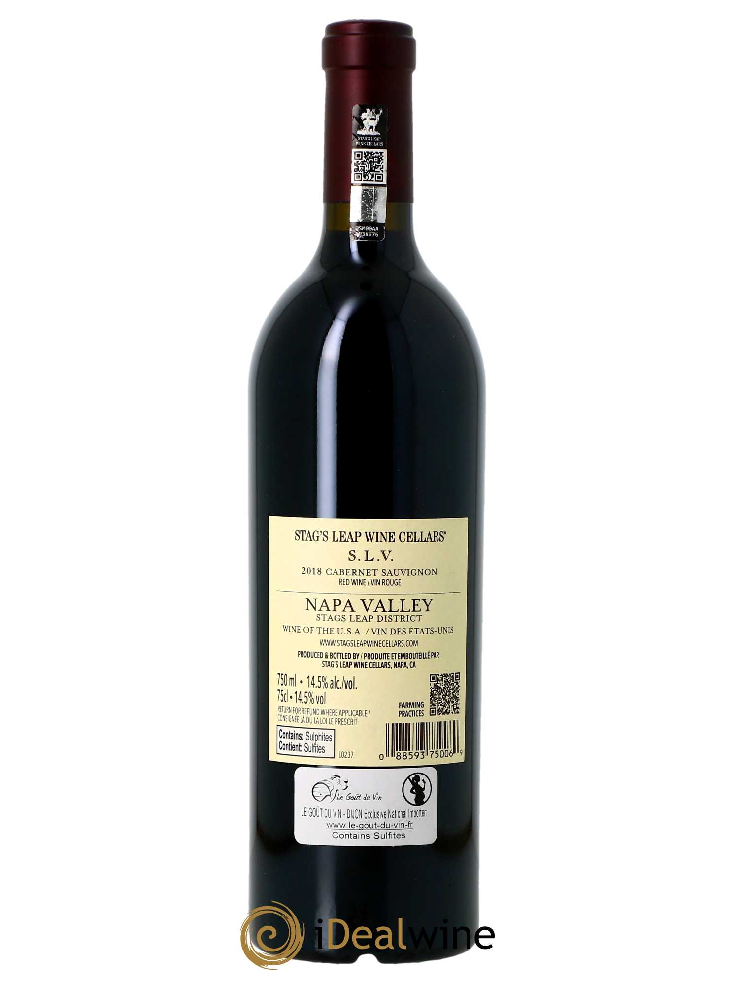 Napa Valley Stags Leap Wine Cellars S.L.V.  2018 - Lot de 1 Bouteille