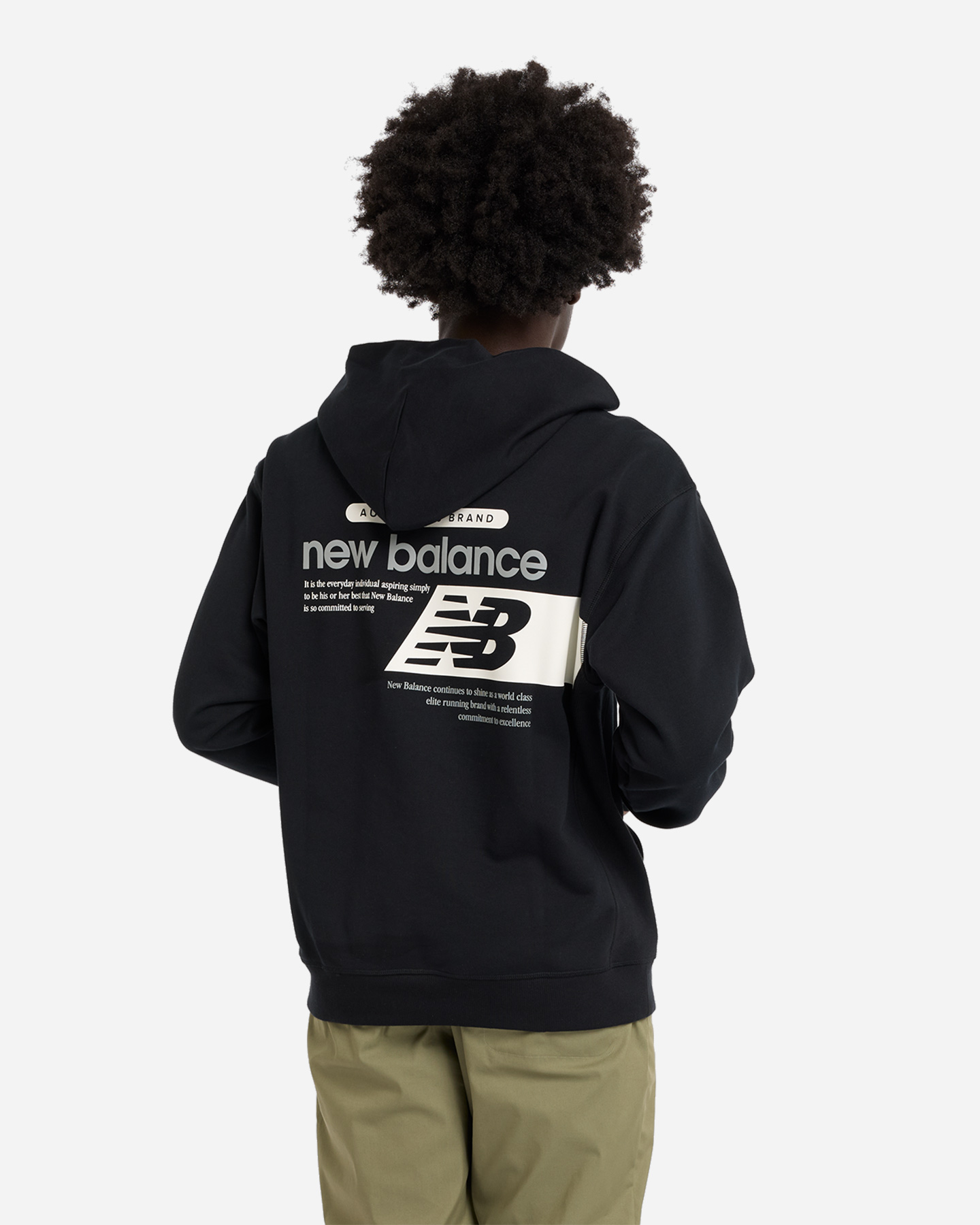Felpa New Balance Relaxed Gfx Back Big Logo M MT43561BK