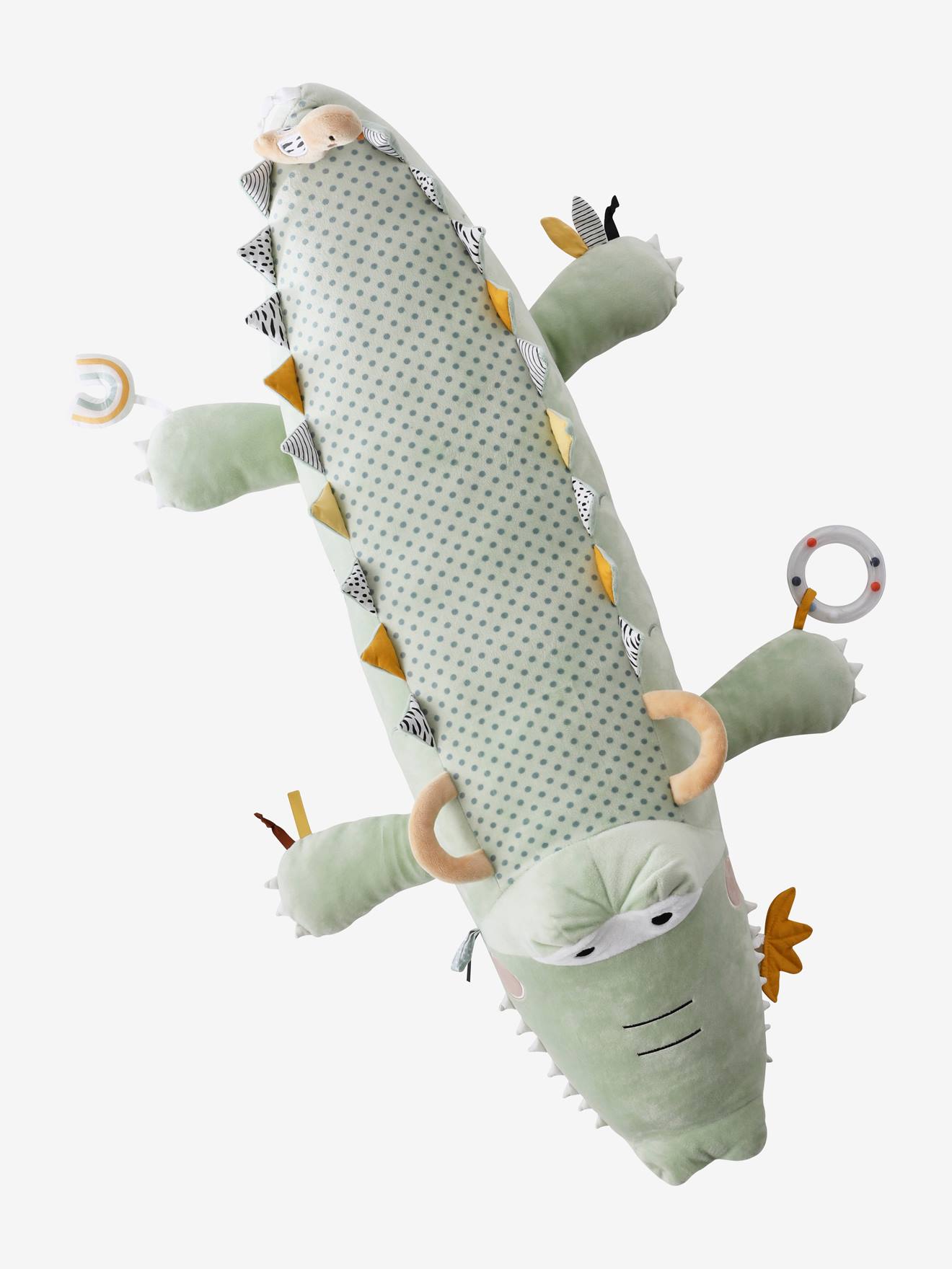 Vertbaudet Großes Plüschtier Activity-Krokodil DSCHUNGEL - grün