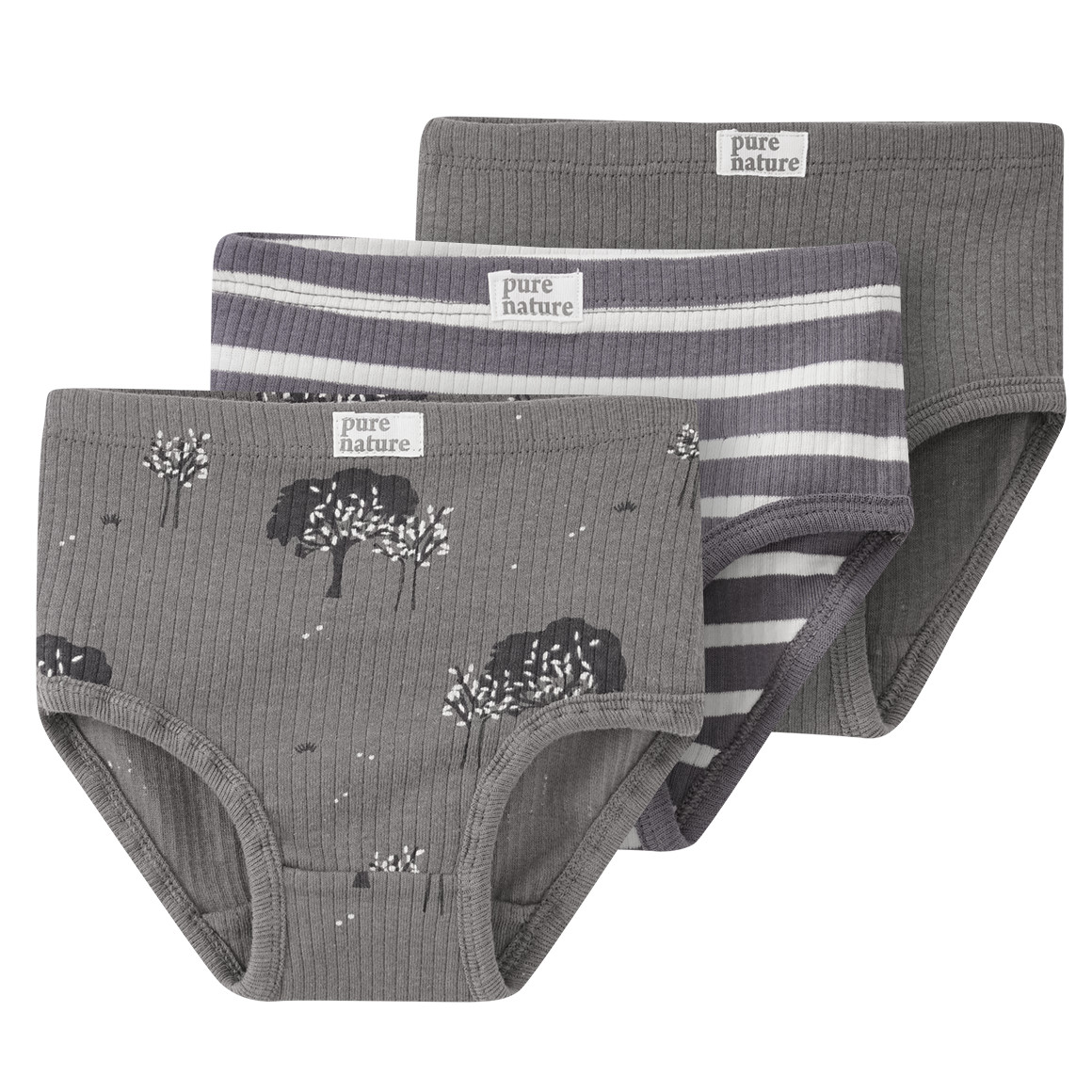 3 Baby Slips mit Rippstruktur
