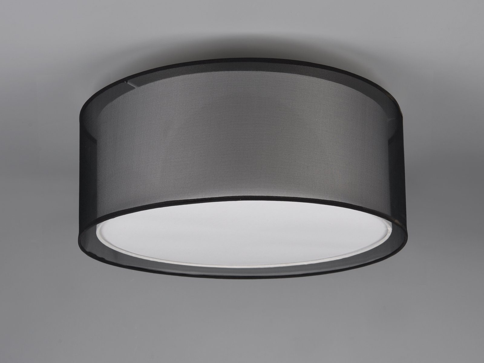 meineWunschleuchte LED Deckenleuchte, Dimmfunktion, LED wechselbar, Warmweiß, Design-er Lampe mit Stoff Lampen-schirm, Treppenhaus & Galerie Ø 50cm