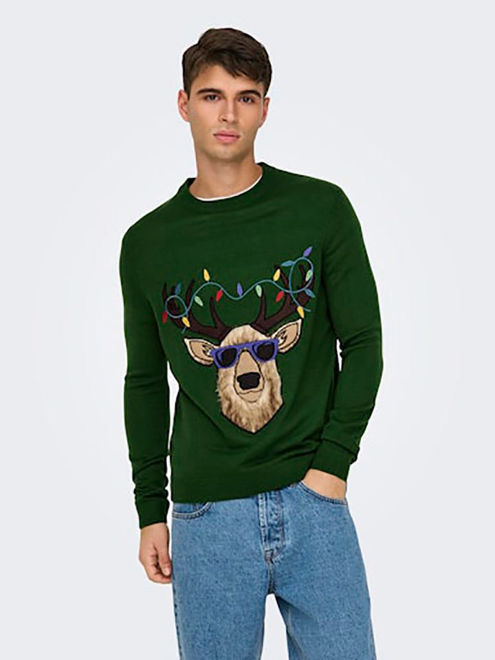 ONLY & SONS Pullover in Grün günstig kaufen