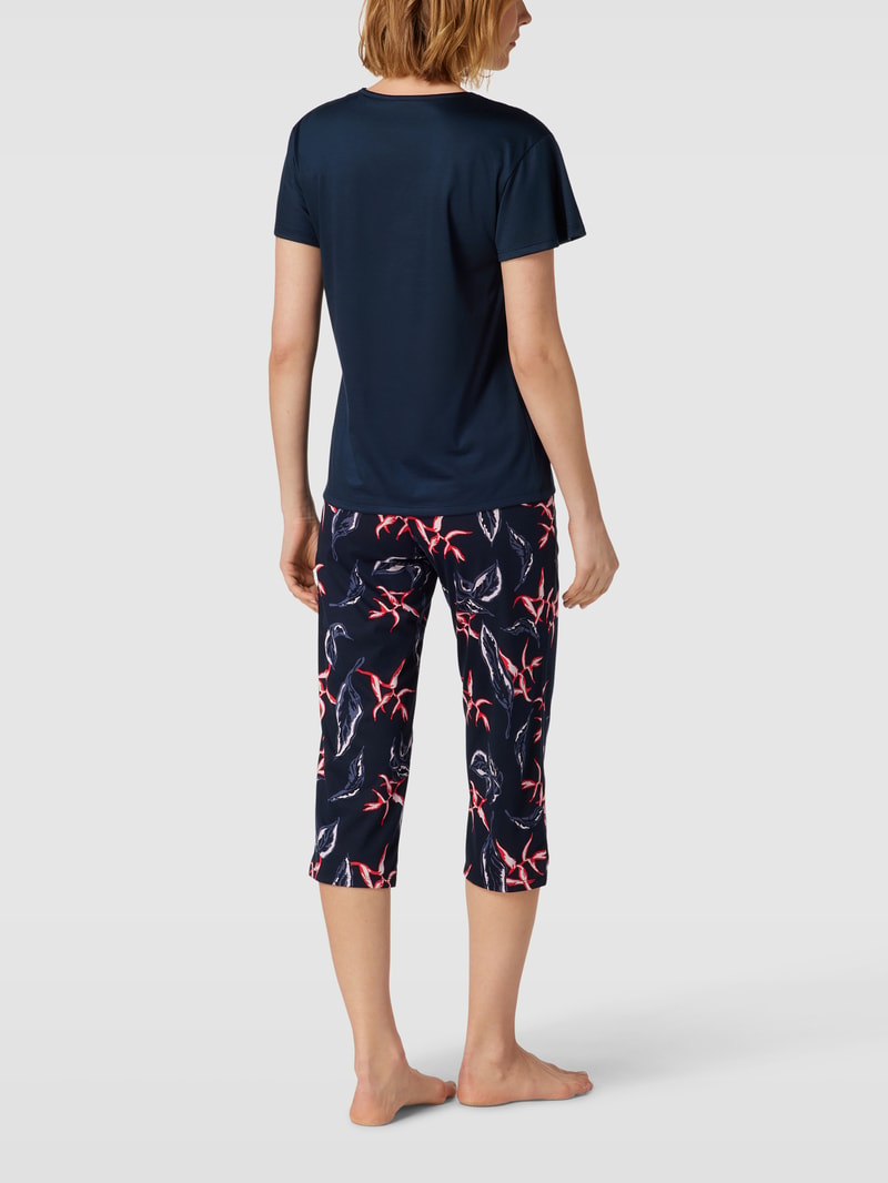 Pyjama mit Allover-Muster in marineblau