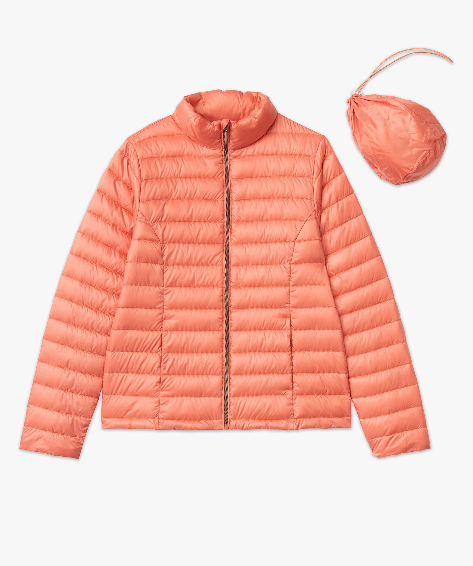 Doudoune à col montant avec rembourrage fin femme rose | GEMO