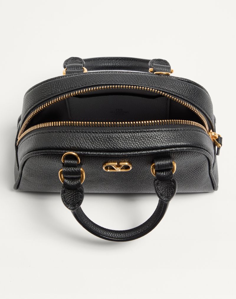 Bolsa tipo mochila Mini VLogo Signature em couro de bezerro granulado