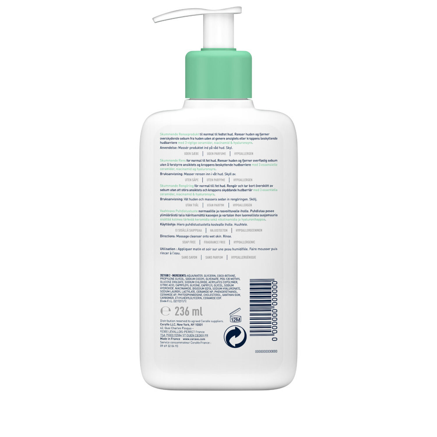 Cerave Gel Moussant Elimine l'Excès de Sébum