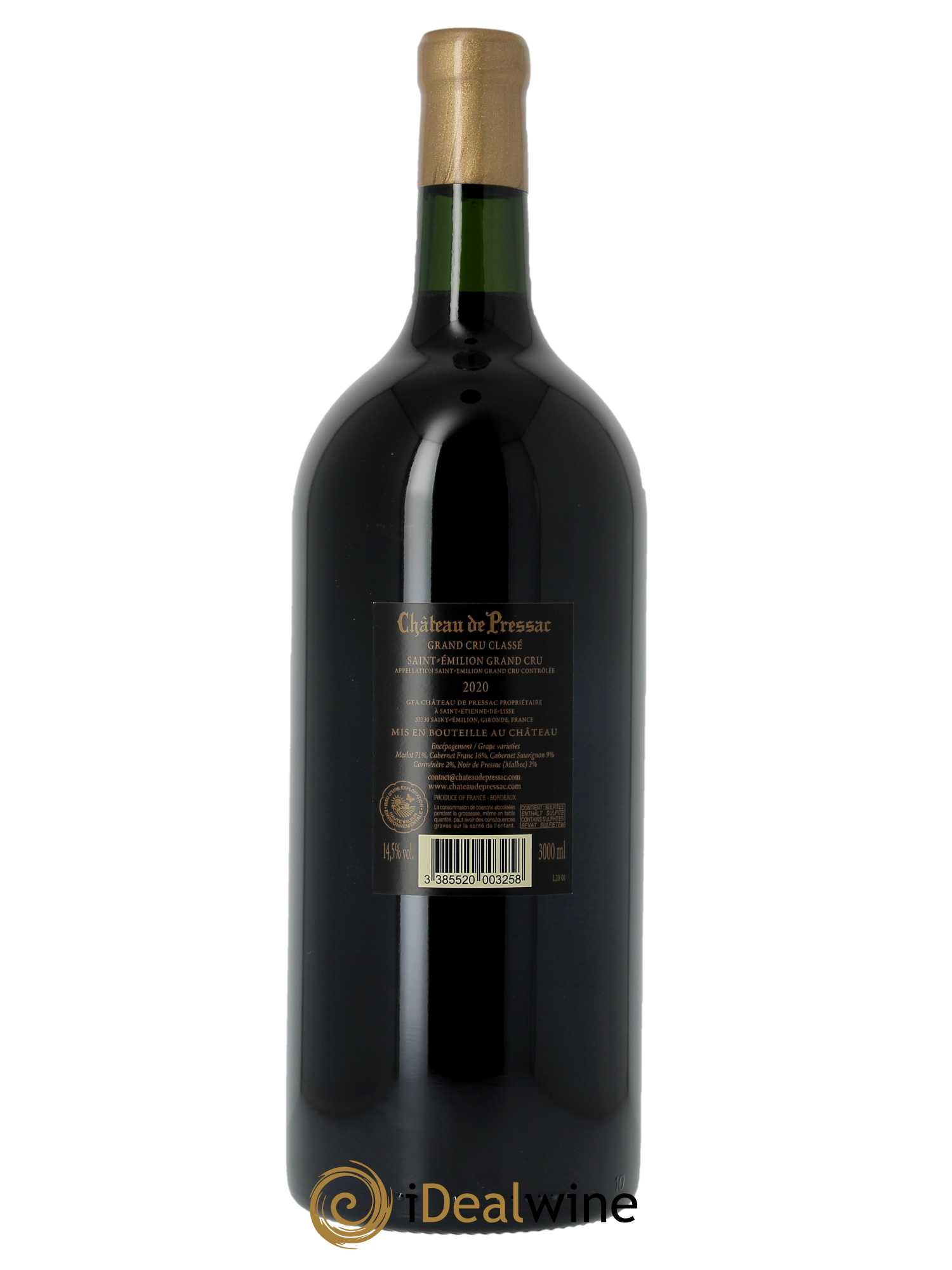 Château de Pressac Grand Cru Classé  2020 - Lot de 1 Double-magnum