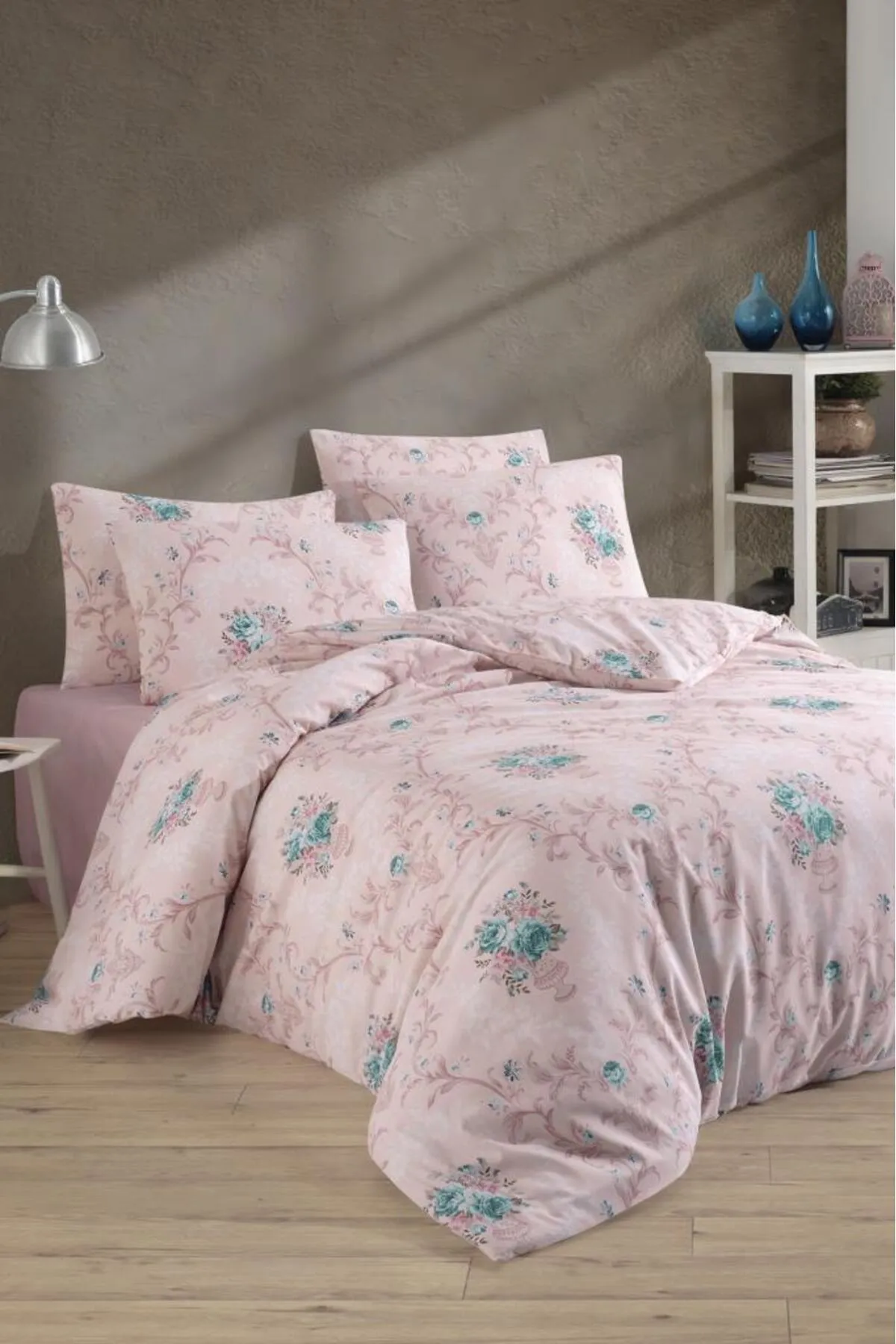 Çeyiz Diyarı  Bettwäsche Doppelbett - Rosa - Geblümt