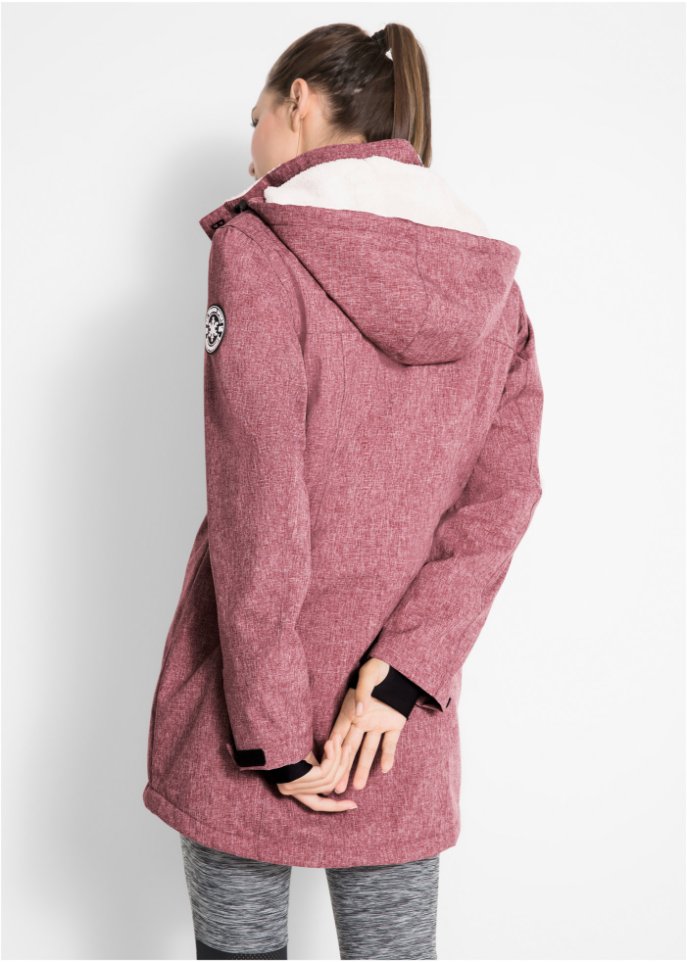 Wasserdichte Funktions-Outdoor-Longjacke mit Teddyfleece