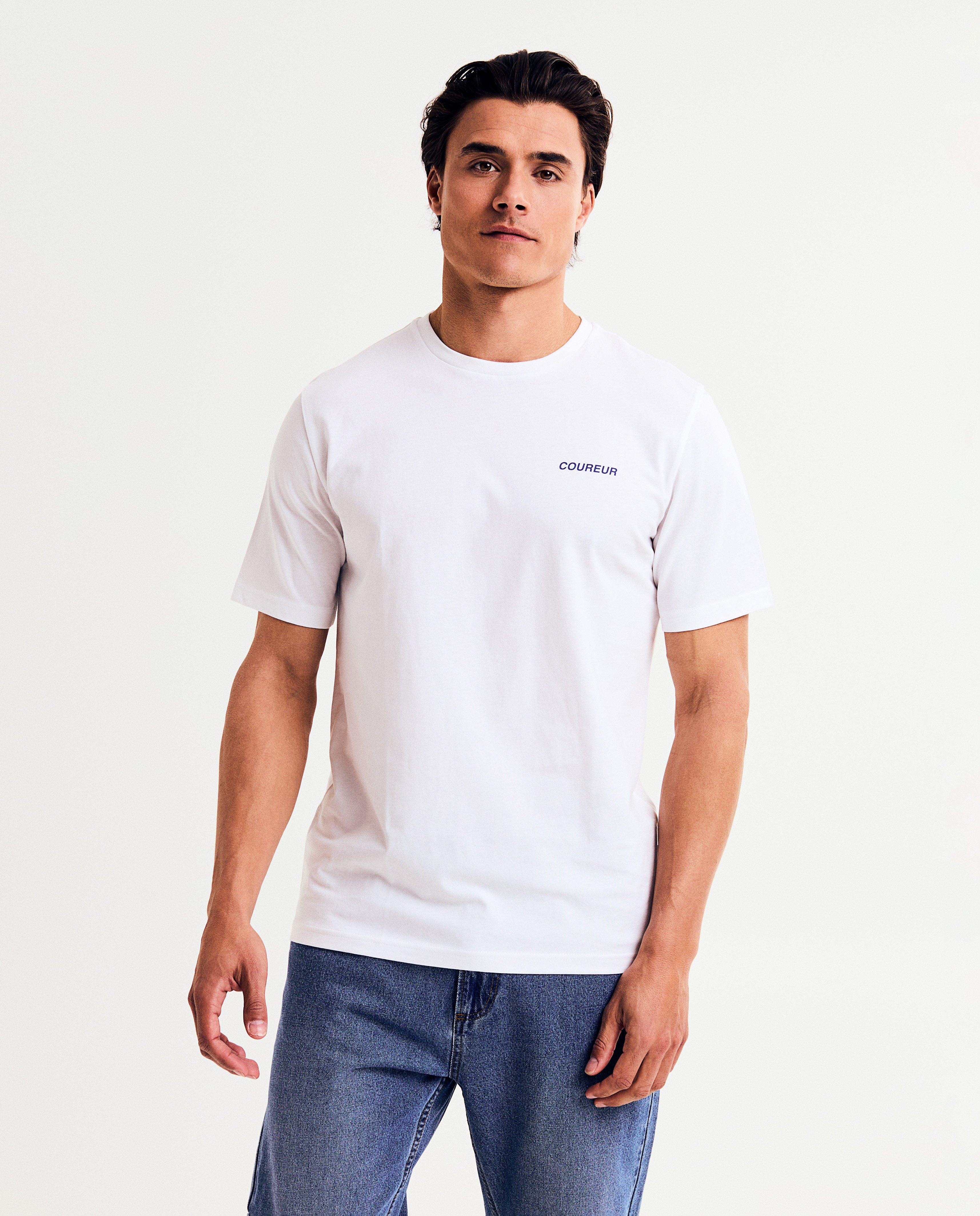 Tricou Baptiste din bumbac organic cu imprimeu pe spate, unisex, S-XXXL, alb