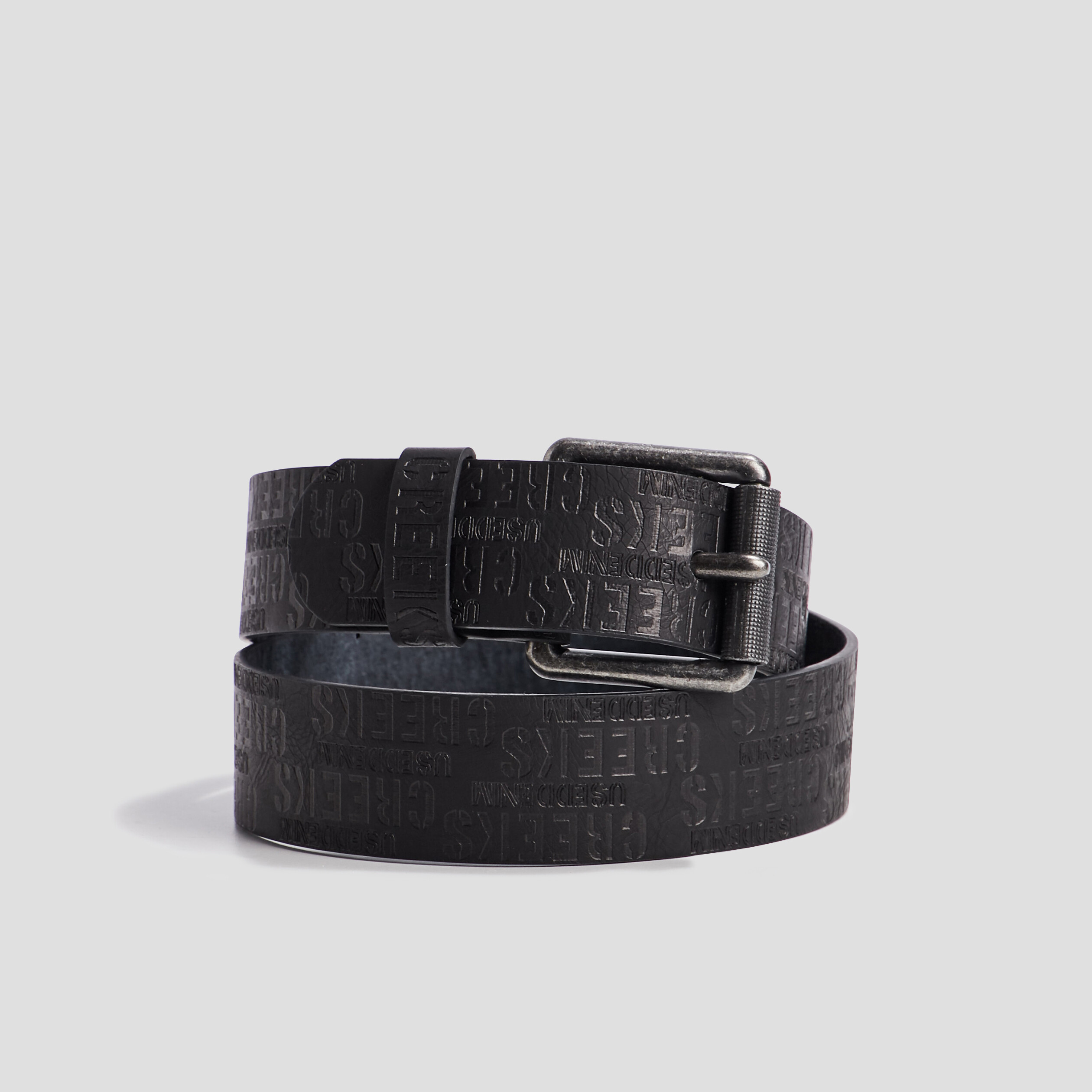 Ceinture embossée Creeks noir homme | La Halle