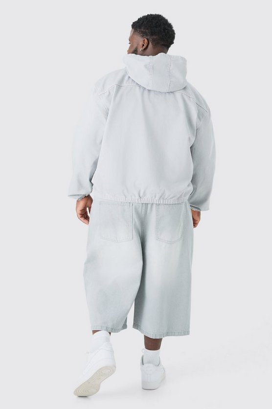 Plus Denim-Hoodie