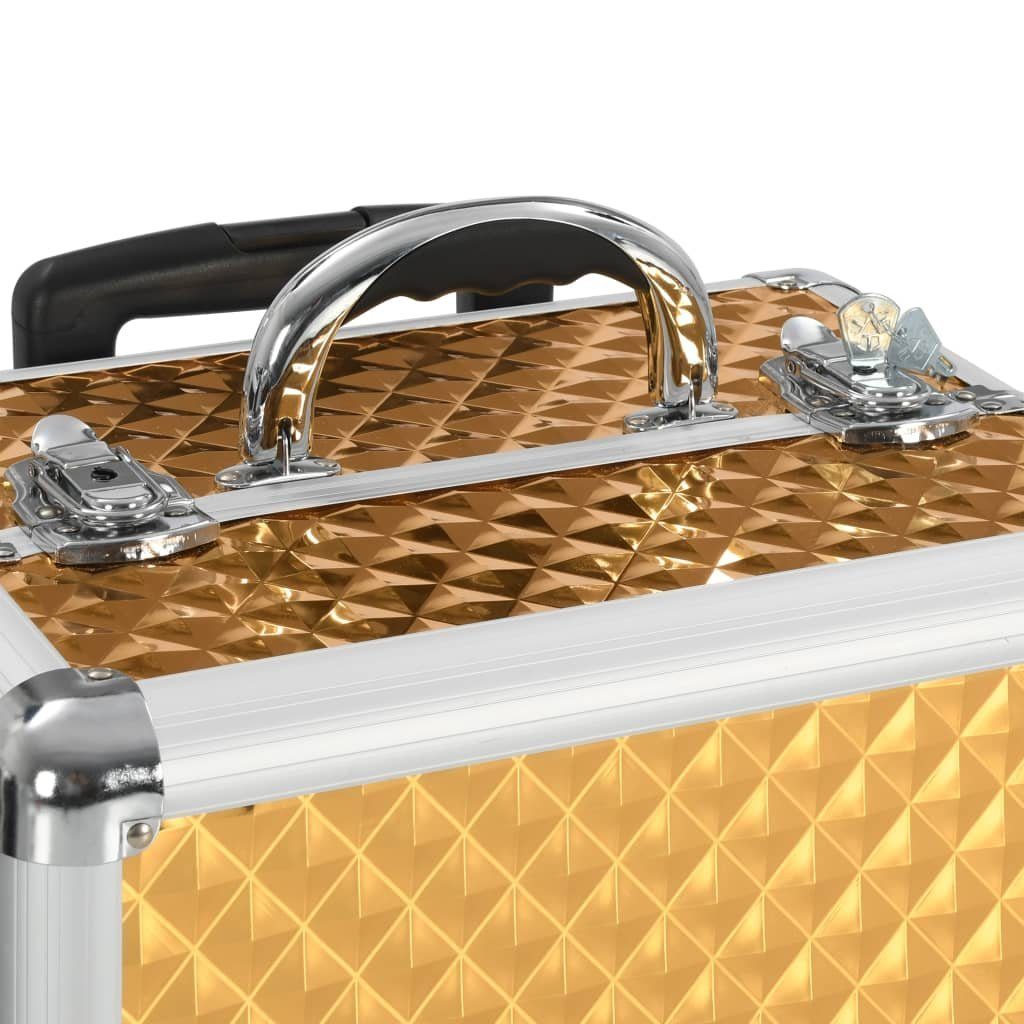 vidaXL Kosmetikkoffer Kosmetikkoffer 35×29×45 cm Golden Aluminium