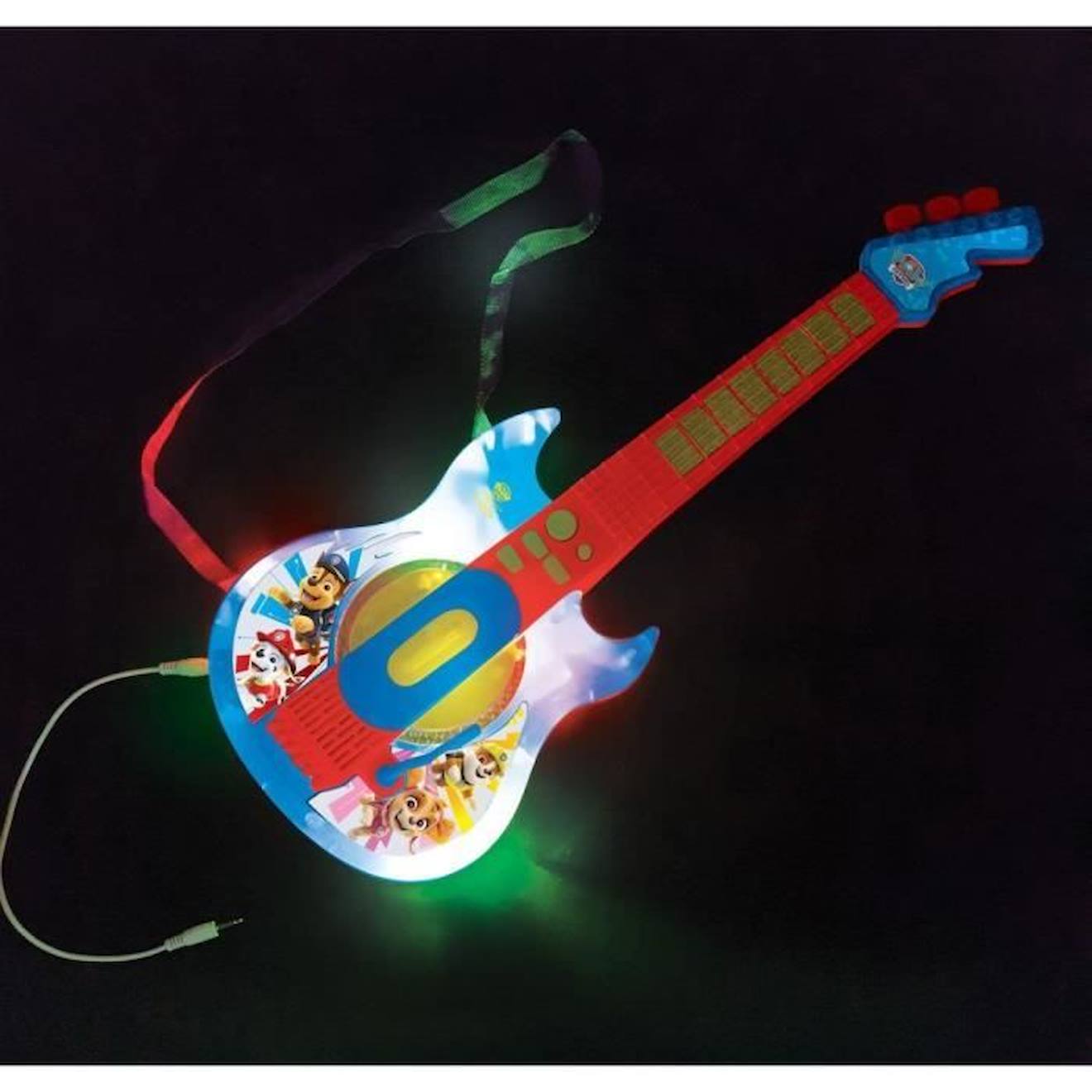 * Une super guitare électronique Pat patrouille et des lunettes avec micro pour découvrir la musique en s'amusant et avec style ! bleu