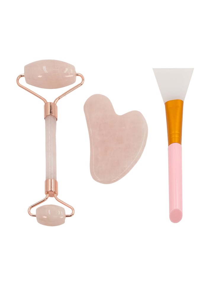 Intirilife 3-teiliges Gua Sha Gesichtsmassage Set in Rosa günstig kaufen onesize