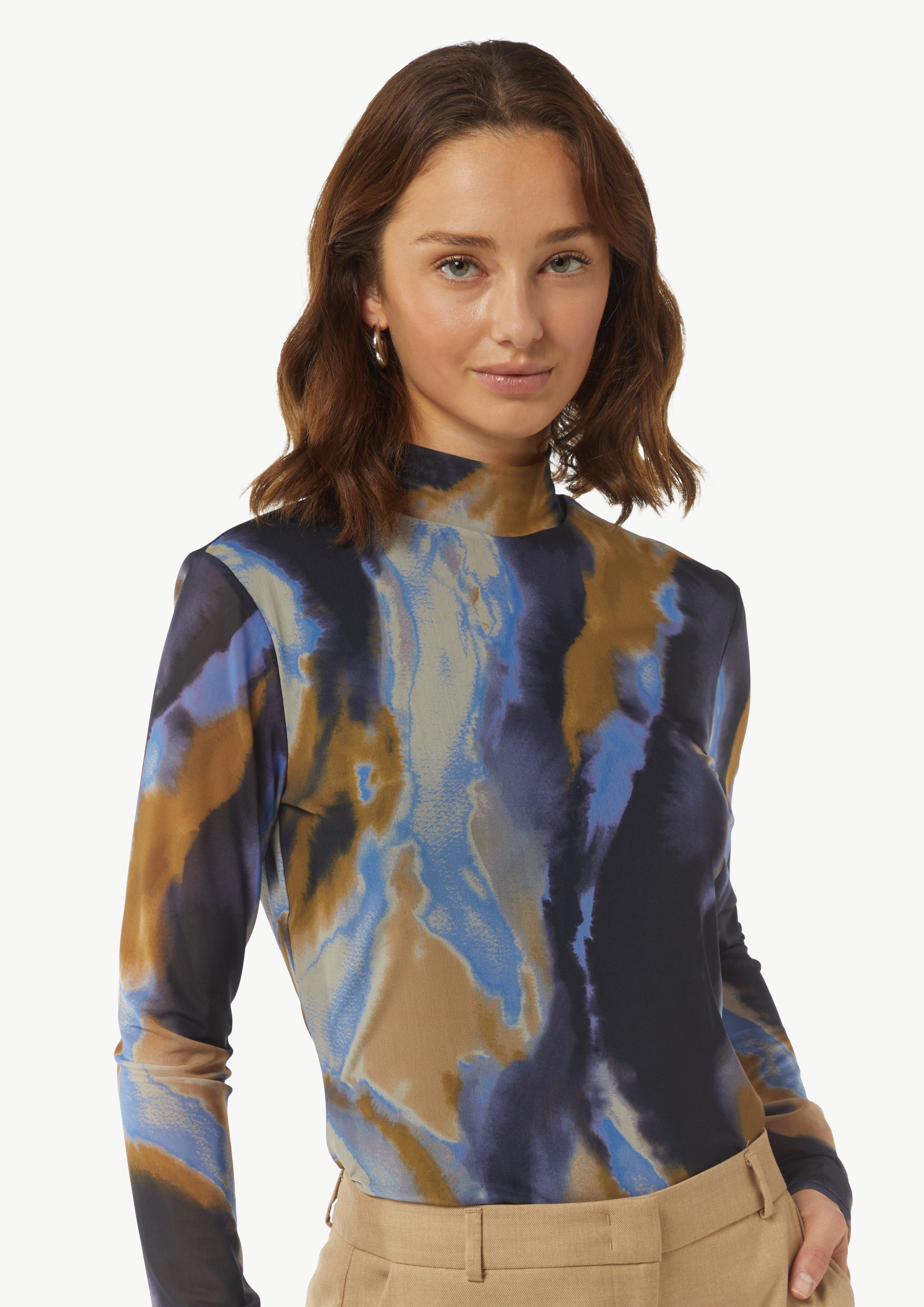 Modisches Langarmshirt aus Mesh - royalblau