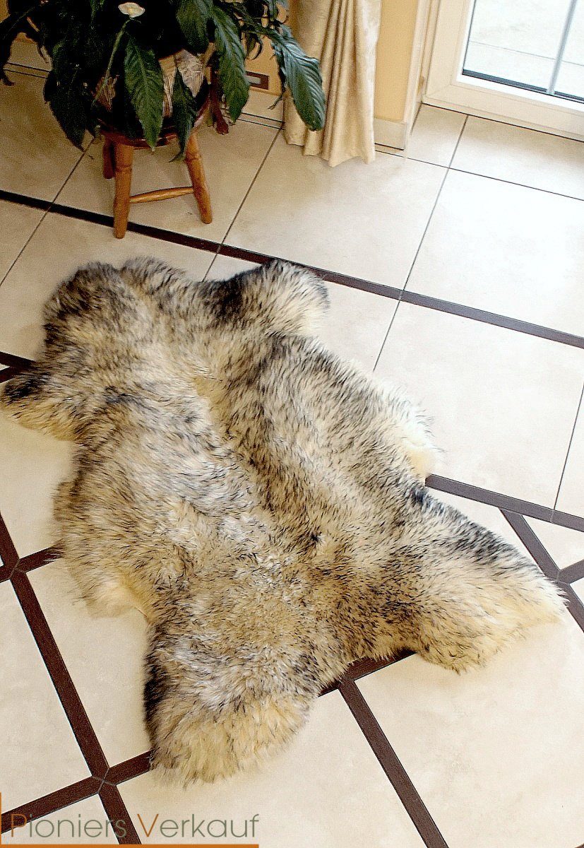 Fellteppich Pioniers Verkauf Schaffell Lammfell grau-stracciatella 110-119 cm, Pioniers Verkauf
