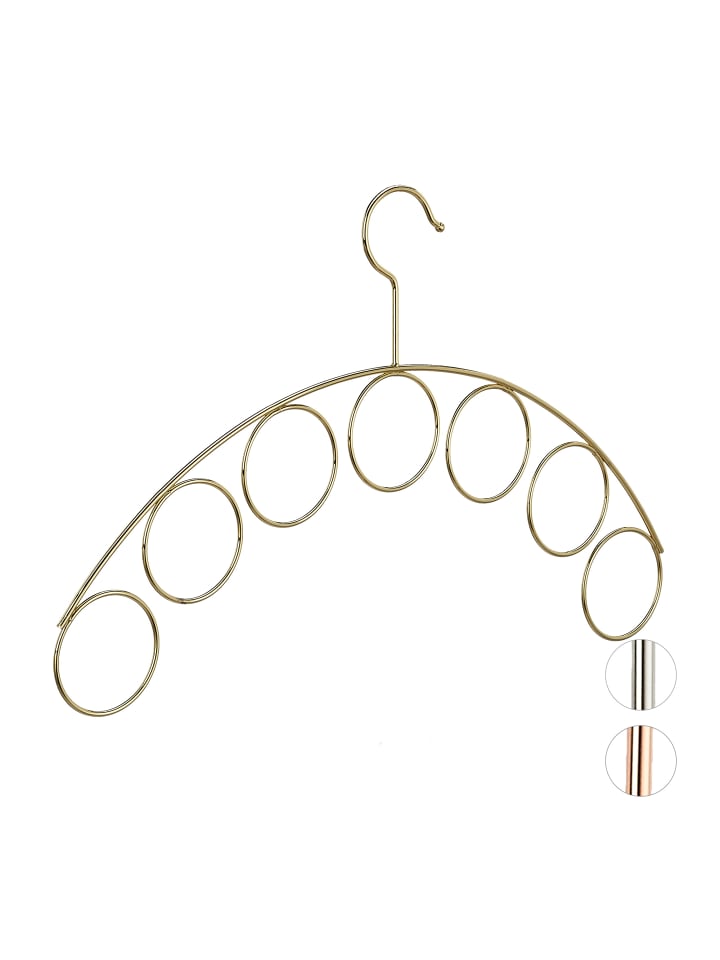 relaxdays Kleiderbügel Schalhalter in Gold günstig kaufen onesize