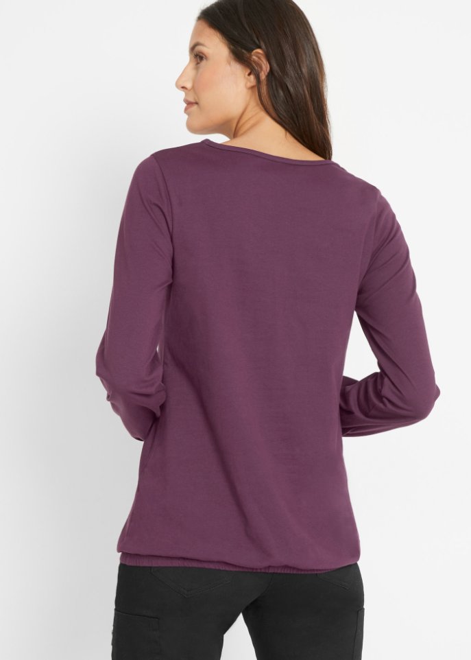 Baumwoll Langarmshirt mit Gummizug